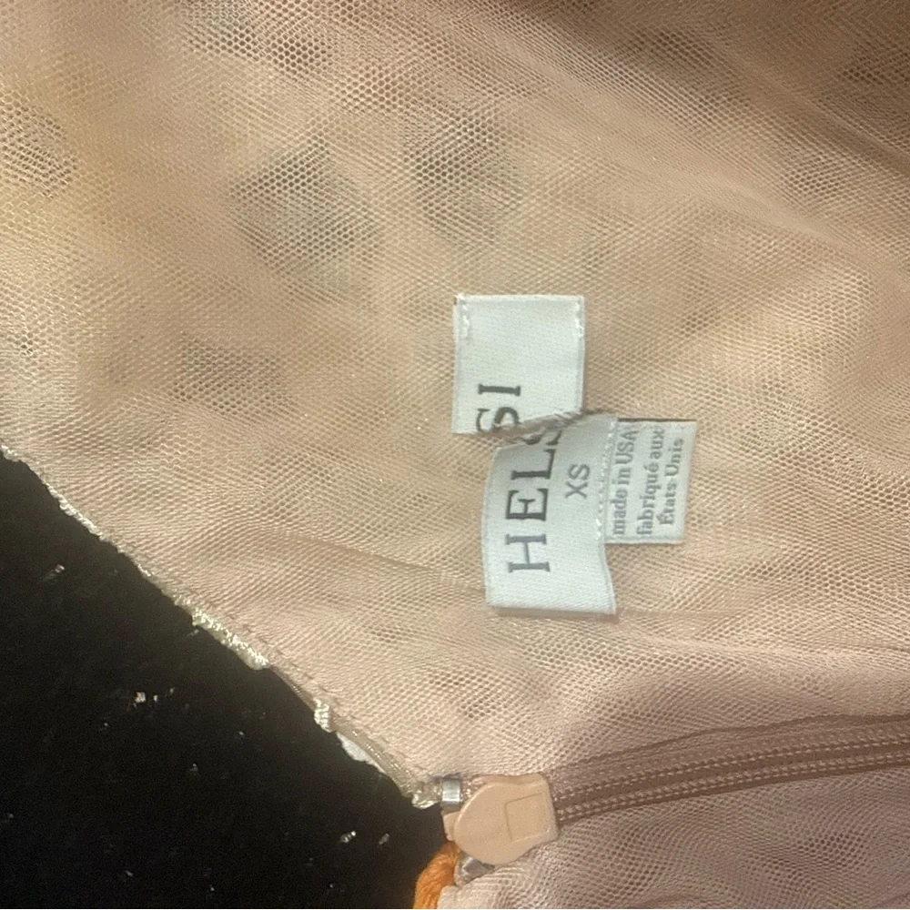 Helsi Floral Lace Fit & Flare Mini Dress in Orange and White Size XS - Picture 7 of 7